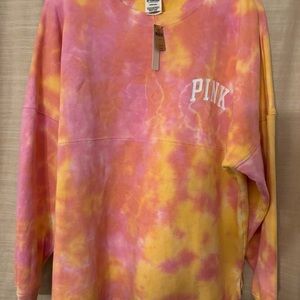 Victoria's Secret Pink and Yellow Tie-Dye Sweater